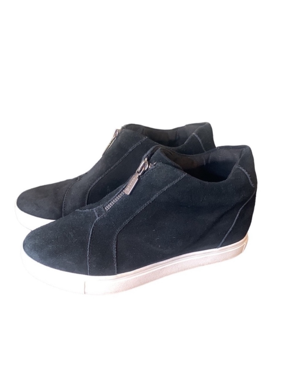 Blondo Glenda Black Suede Platform‎ Front Zip Waterproof Sneaker Size 7M